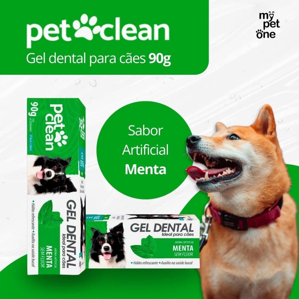Pasta de Dente Cães e Gatos Pet Clean Gel Dental 90g - Menta