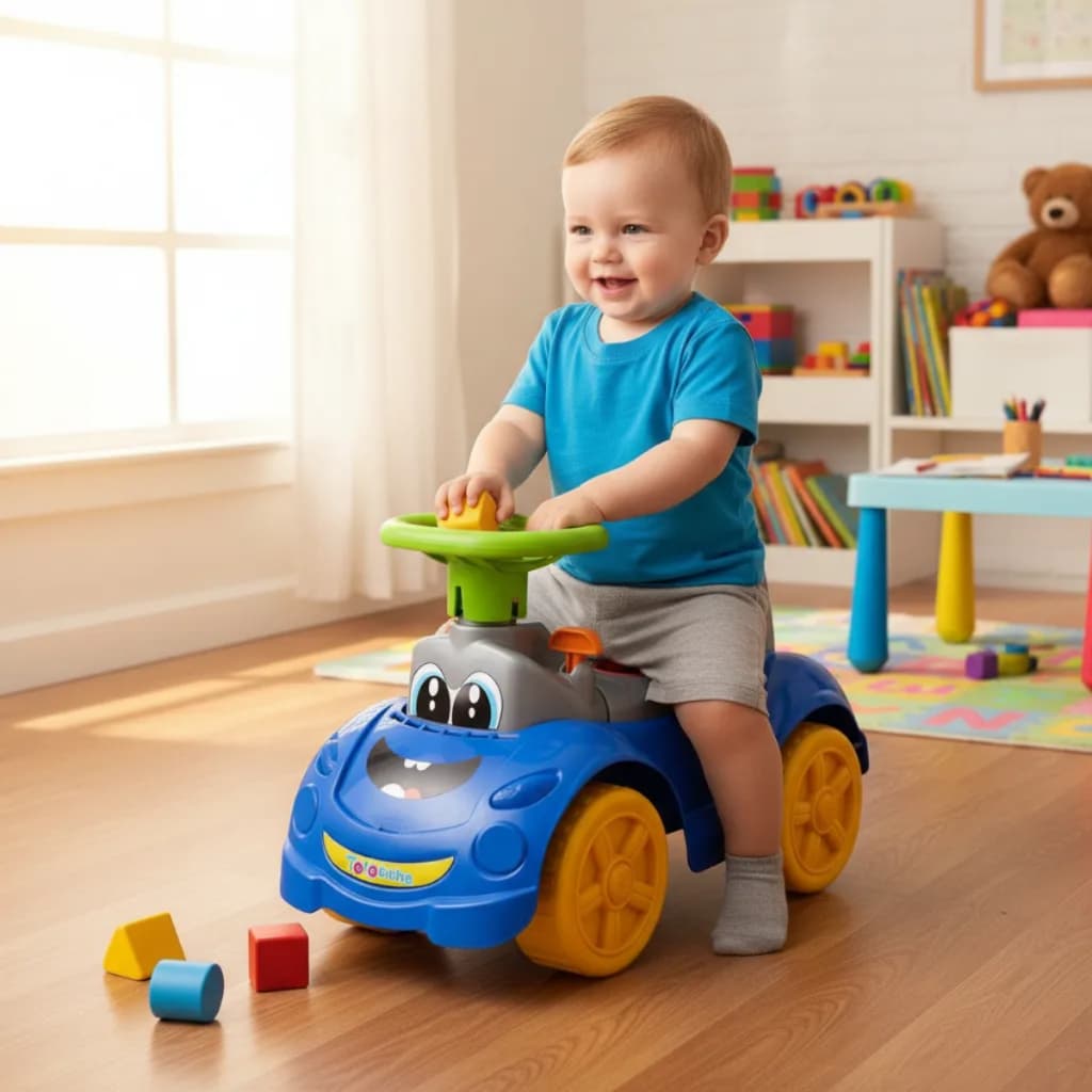 Totokinha Sport Azul Triciclo Didático para Bebê Menino tipo Andador Cardoso Toys 6011