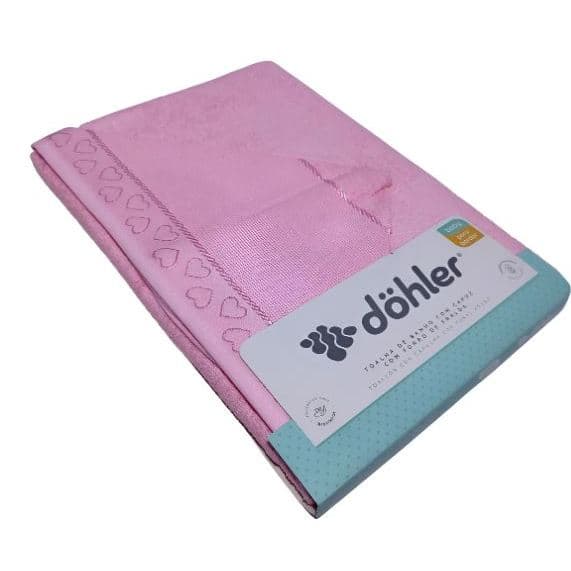 TOALHA DE BANHO COM CAPUZ E FRALDA 90 X 70 CM - BABY LOVE LISO PARA BORDAR - MARCA DÖHLER
