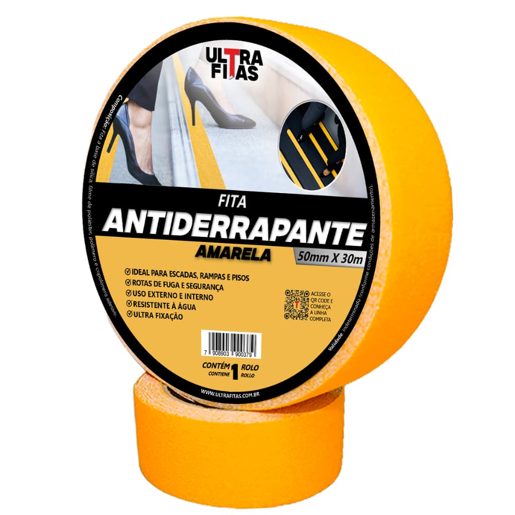 Fita Antiderrapante 50 mm X 30 Metros - Amarela