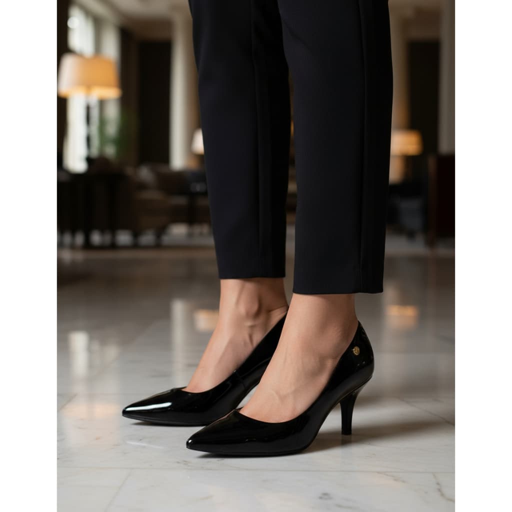 Scarpin Sapato Feminino Vizzano Original Premium Bico Fino Confortável Salto Baixo Executivo
