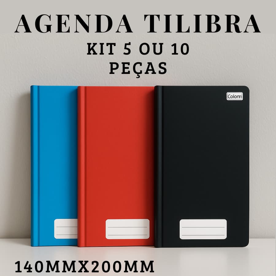 KIT 5 Ou 10 Agendas Brochura Caderno 80 Folhas Tilibra Escola Universidade Faculdade 140MMx200MM
