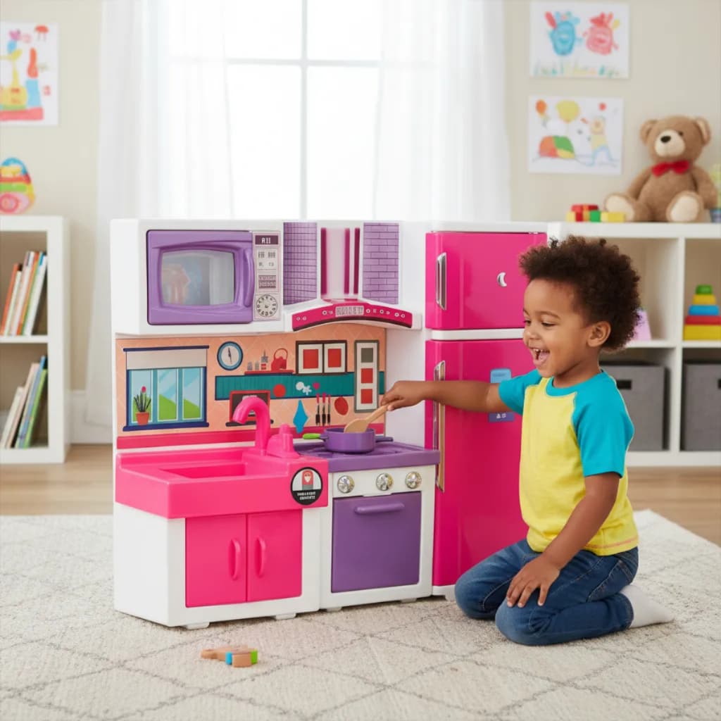 Cozinha Infantil Completa Fogão Geladeira Microondas 706 Lua de Cristal