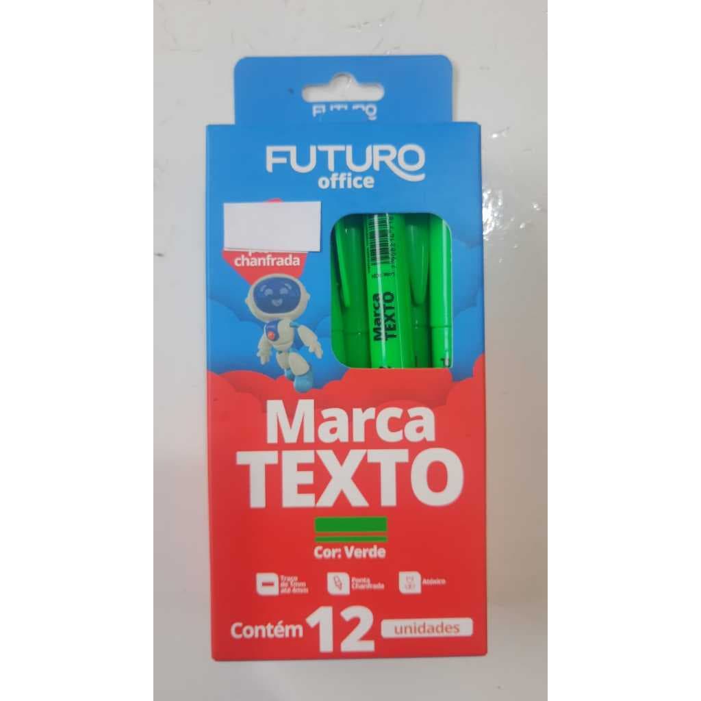 Marca Texto c/12 Unidades Traço de 1 a 4mm Ponta Chanfrada Cores Futuro Office