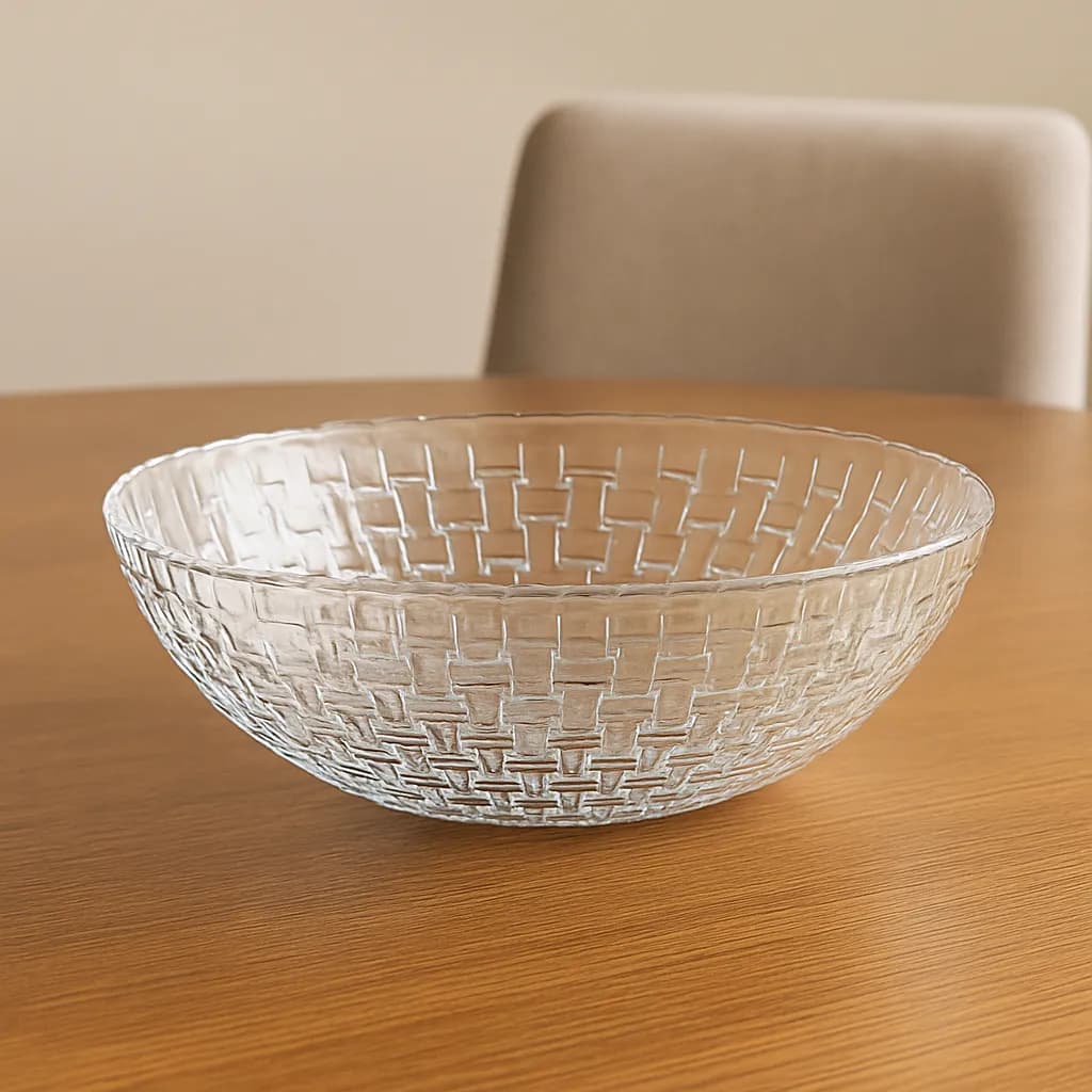 Saladeira Vidro Luxo Resistente Tigela Centro Mesa Elegante Vidro
