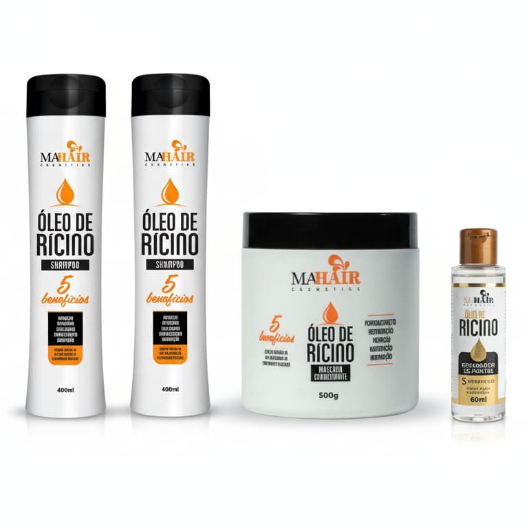 Kit Capilar Mahair Oleo De Rícino Shampoo Condicionador Mascara Oleo Reparador - Oferta Especial !!