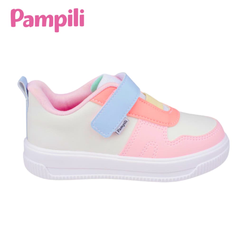 Tênis Infantil Feminino Pampili Up Recortes Colorido Casual