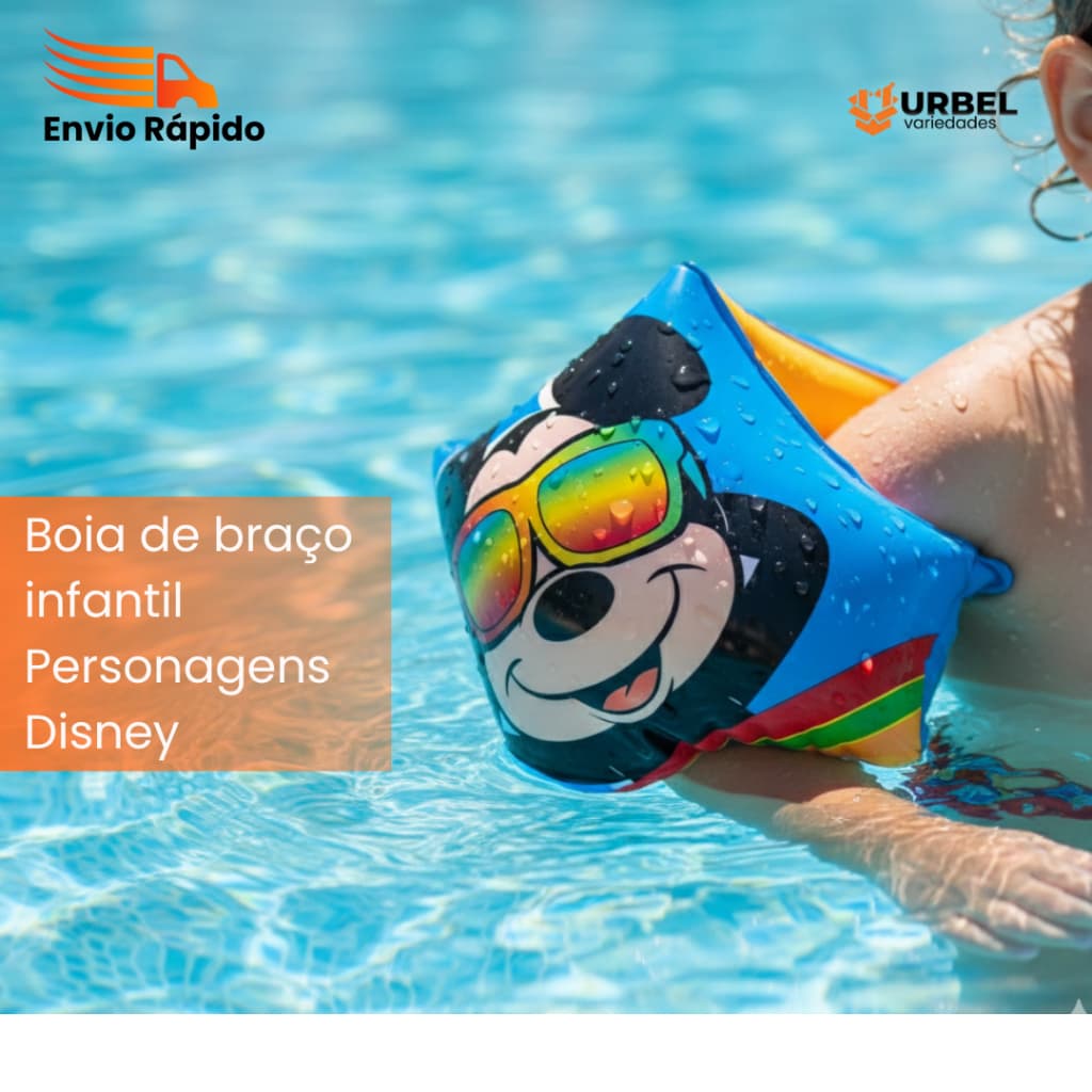 Boia de Piscina Infantil Braço Disney Princesas Mickey 18c x 14cm Personagens