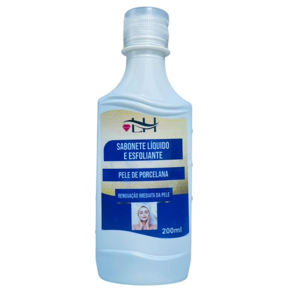 Esfoliante Facial e Sabonete Líquido Pele de Porcelana Renovação Imediata da Pele 200mL Liss Hair