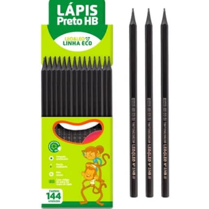 LÁPIS PRETO SEXTAVADO ECO HB KIT 10 UND LEO & LEO