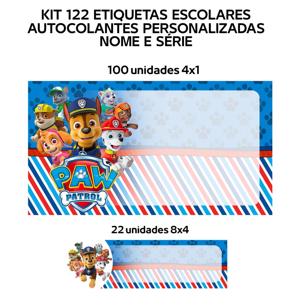Kit 122 Etiquetas Adesivas Escolares prova d´agua Infantil Volta as Aulas