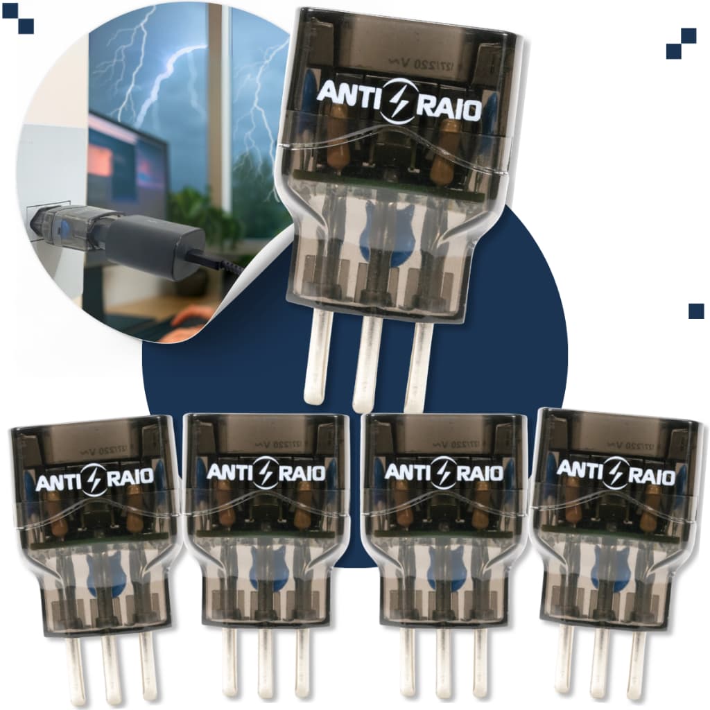Kit Protetor Eletrico Dps Anti Raio Surtos Contra Oscilações Surtos 10a Bivolt Tomada 110v 220v
