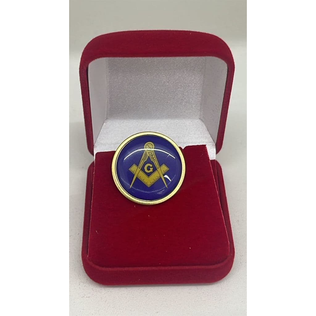 Botom Pin Maçom Maçonaria Emblema Detalhe Azul ou Preto