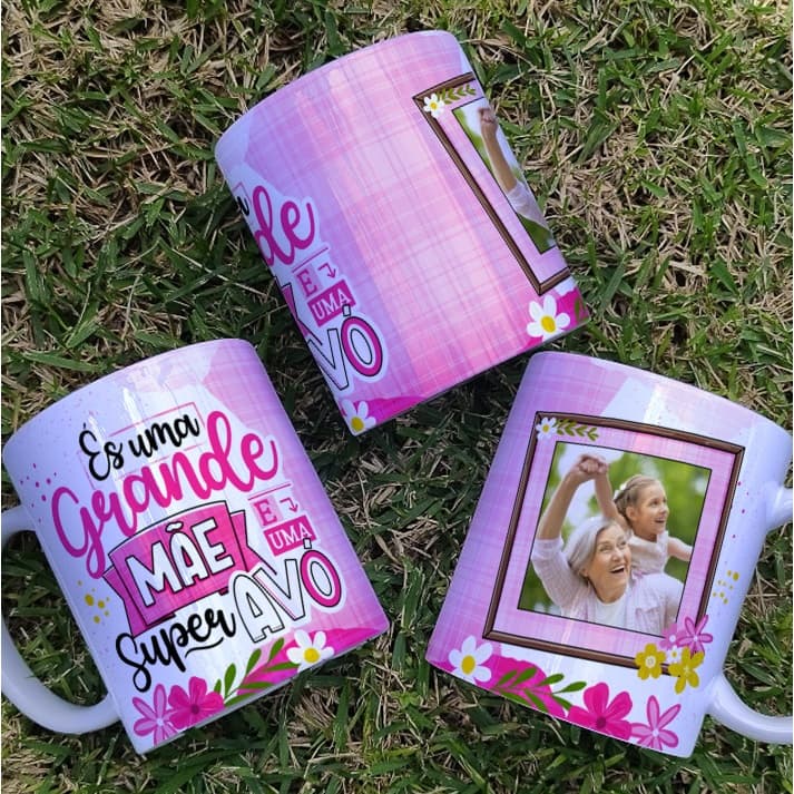 CANECA ÉS UMA GRANDE MÃE E UMA SUPER AVÓ PERSONALIZADA COM FOTO - ENVIAR FOTO NO CHAT NO ATO DA COMPRA