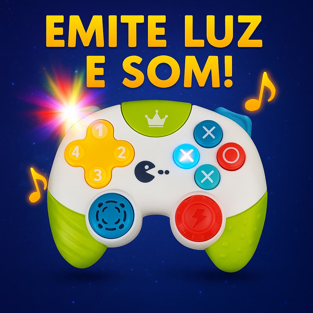Controle Brinquedo Vídeo Game Emite Som E Luz Didático Unissex Presente Natal
