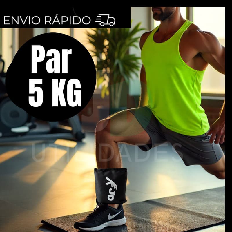 Caneleira / Tornozeleira de Peso 5kg (Par) – Treino Avançado, Musculação, Crossfit, Pernas e Glúteos