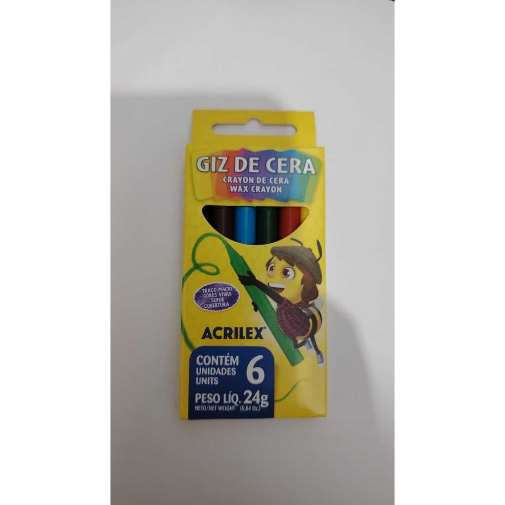 giz de cera acrilex 6 cores