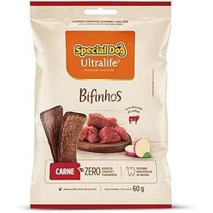 03 UNIDADES BIFINHO SPECIAL DOG CARNE 60GR SNACK SABOR CARNE PETISCO CÃES SABOROSO DELICIOSO BIFINHOS PETISCO CARNE