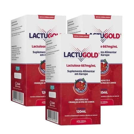 Kit Com 3 Lactugold Sabor Frutas Vermelhas Com 120mL Cada