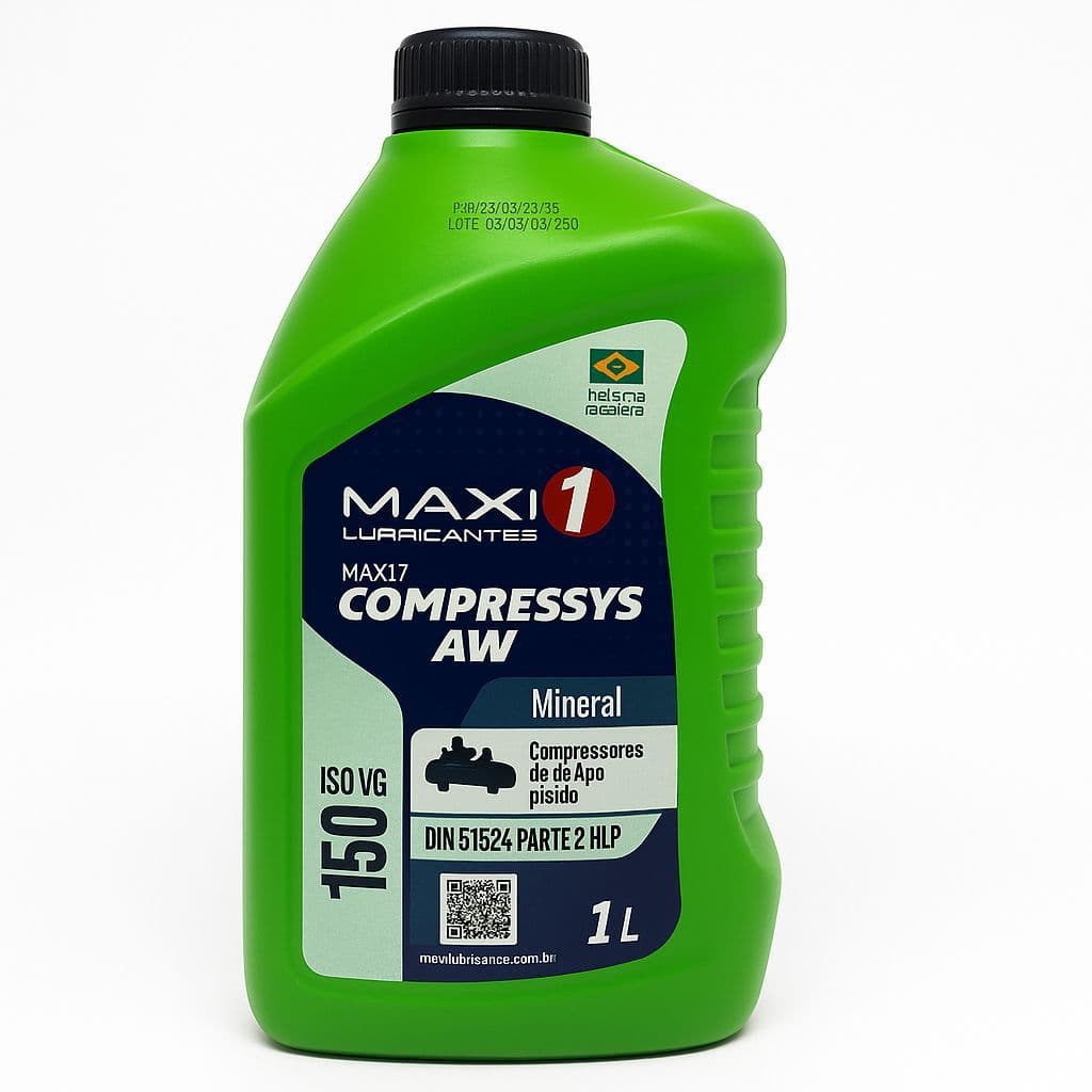 Óleo Para Compressor De Ar Lubrificante Mineral Aw HLP 150 Motores Compressor Pistao 1L