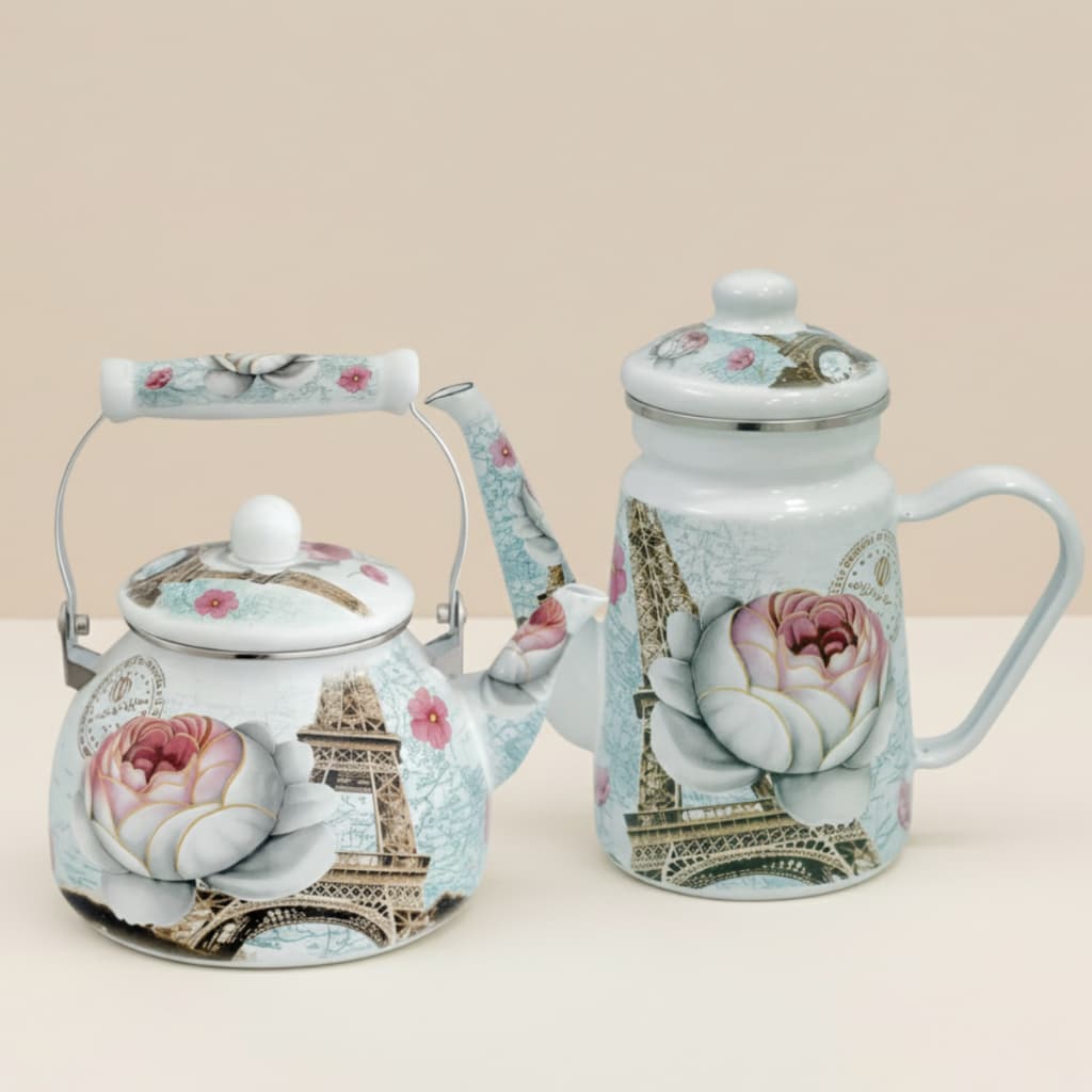 Chaleira Bule Decorativo Esmaltado Retrô Indução Fogão Gás Bico Pescoço Ganso Café Água Chá