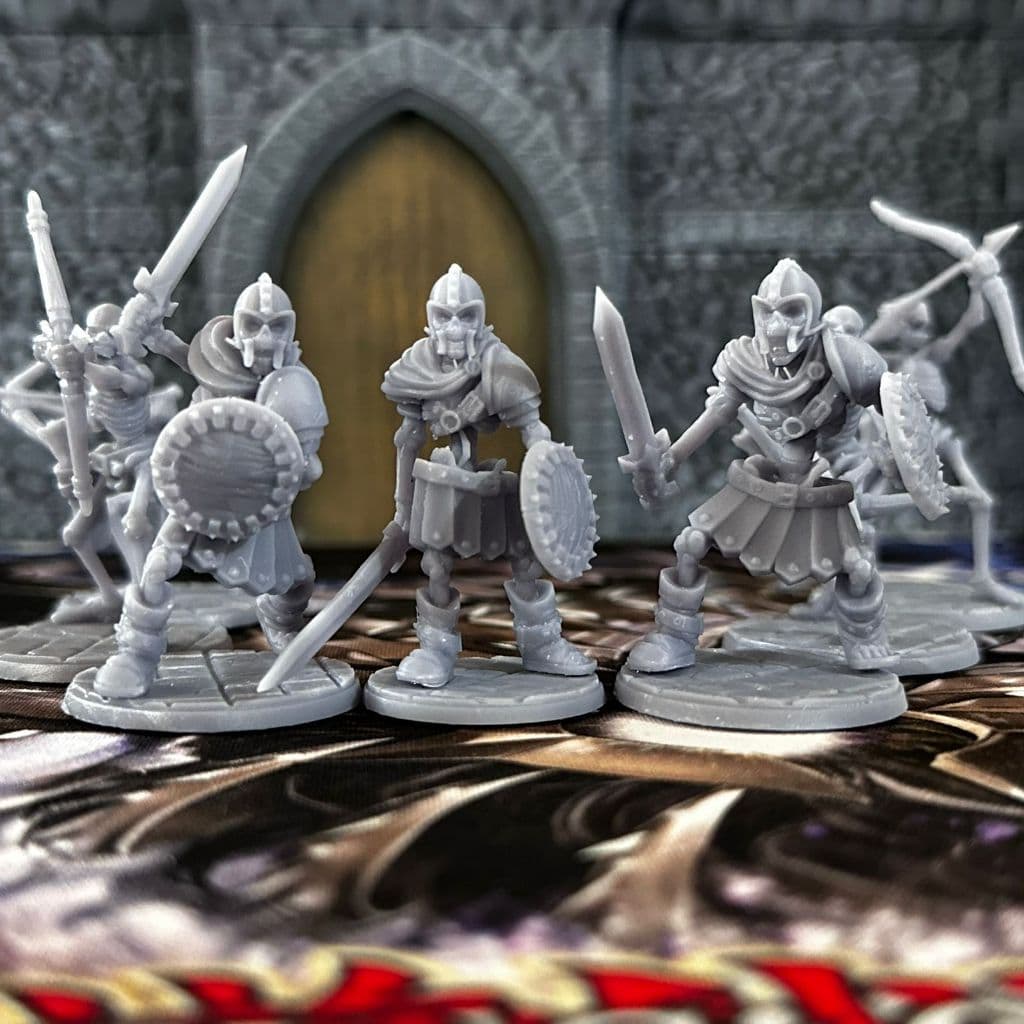Kit com 7 esqueletos de Resina para Dungeons an Dragons RPG D&D Minatura
