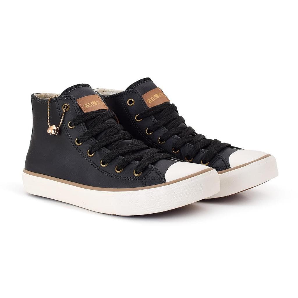 Tênis Feminino Cano Alto White Star Tradicional Tecido Premium Confortável pingente