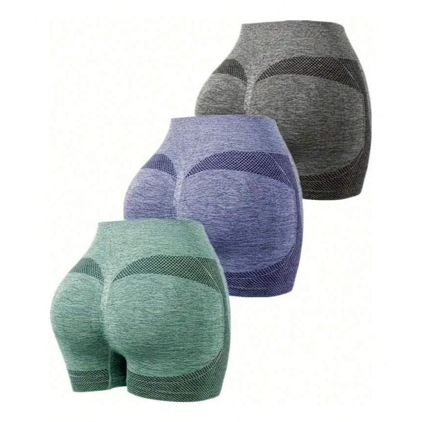 Kit 3 Short Levanta Bumbum Academia Crossfit Yoga Fitness Cintura Alta