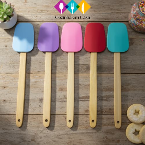 Espátula Pao Duro de Silicone com Cabo de Bambu