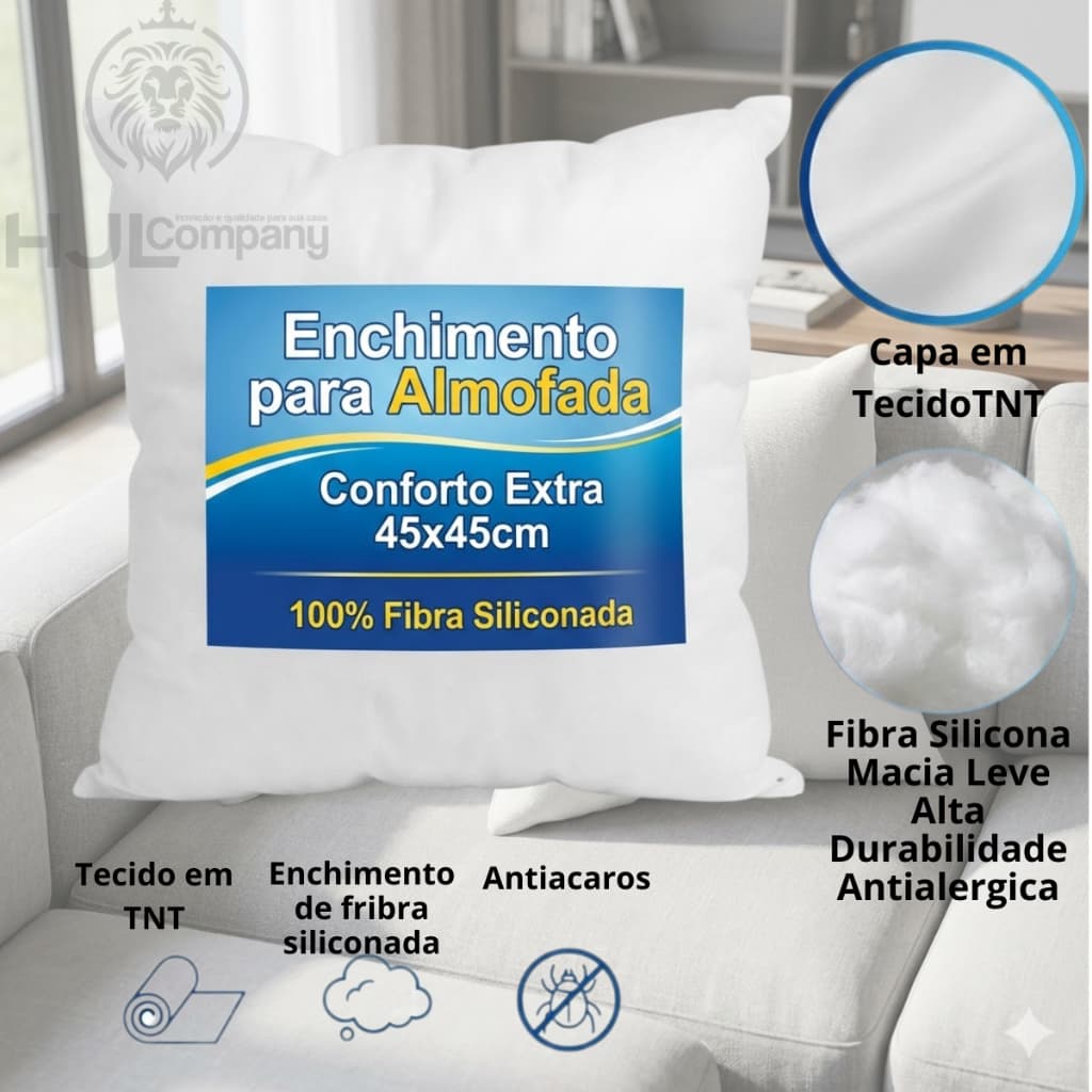 Refil De Almofada 45x45 , Super Cheio, Macio, Ótimo Para Uso e Decorações