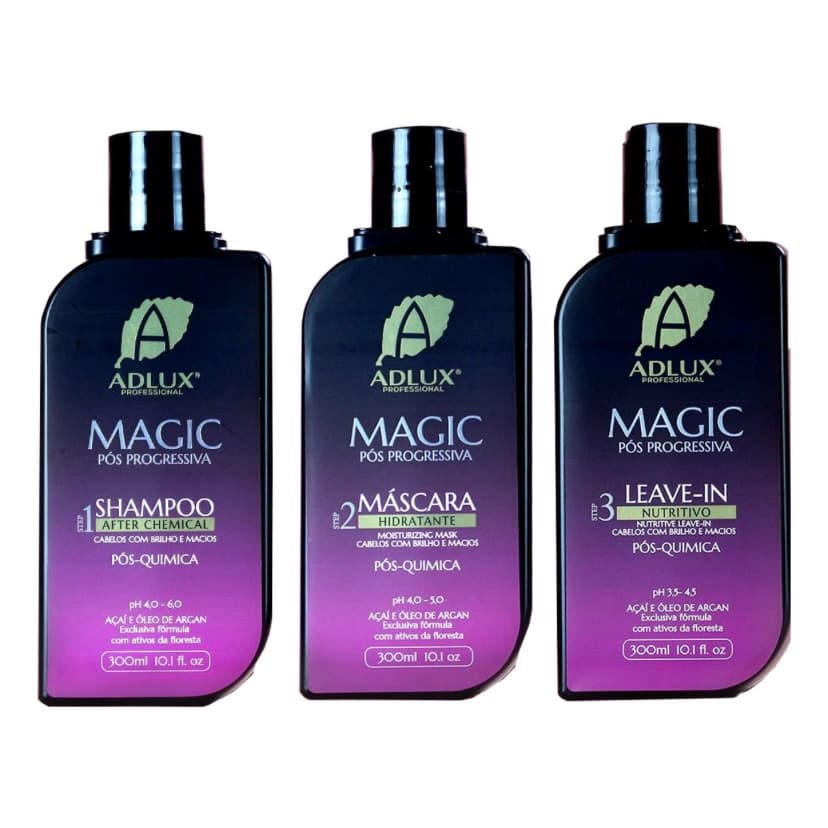 KIT MAGIC 3 PASSOS PÓS PROGRESSIVA MANUTENÇÃO CAPILAR ADLUX HIDRATAÇÃO RECOSNTRUÇÃO NUTRIÇAO