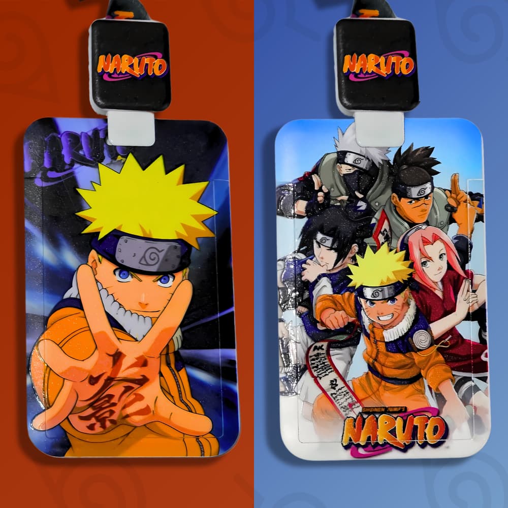 Porta crachá Naruto com Roller Clip – Leve o Espírito Ninja com Você!