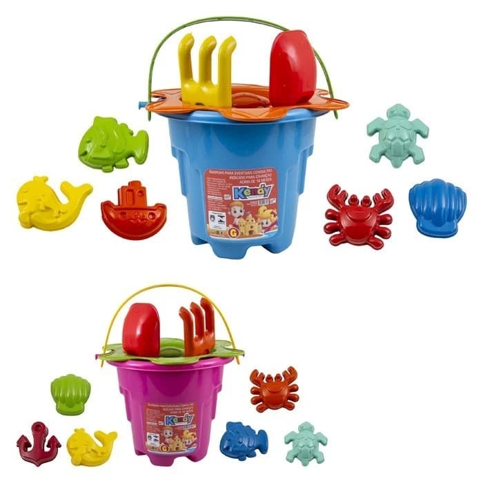 Balde de praia infantil verão brinquedo imperio g 10/pcs