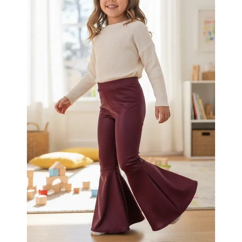 Calça Flare Infantil Cirre Suplex Brilhoso Metalizado Super Confortável Estilosa Moda Blogueirinha