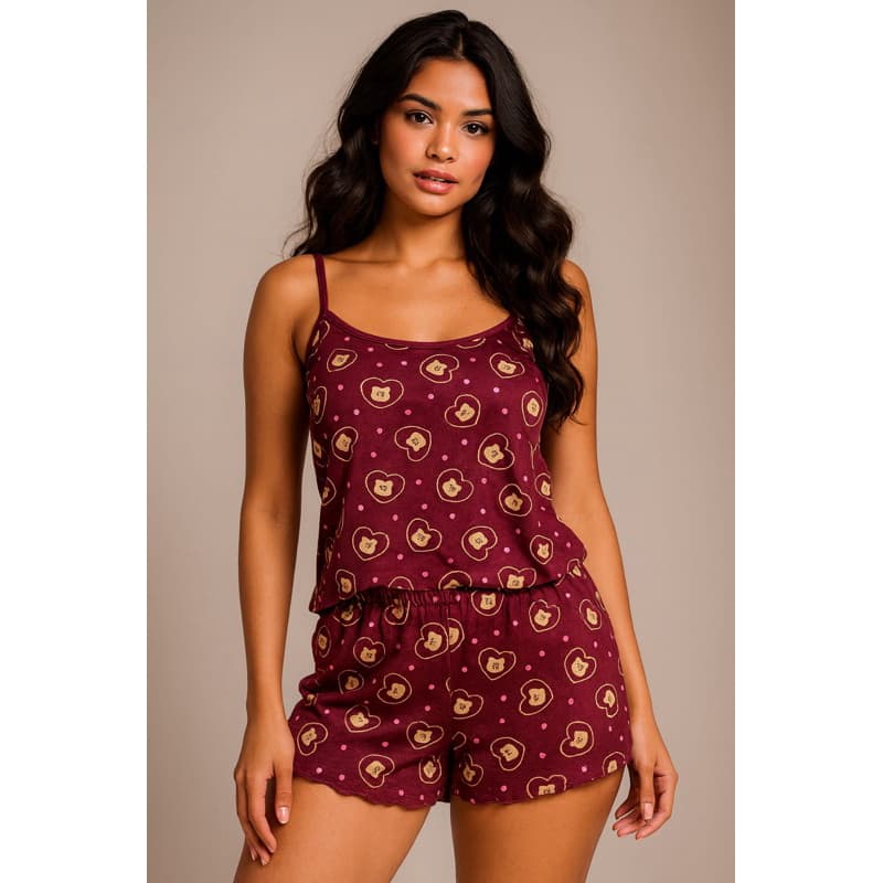 Pijama Baby Doll Suede Premium Estampado | Conforto Máximo e Toque Macio