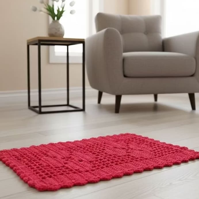 Tapete Retangular de Crochê 55x39cm – Diversas Cores | Envio Imediato| Sala, quarto, banheiro e cozinha