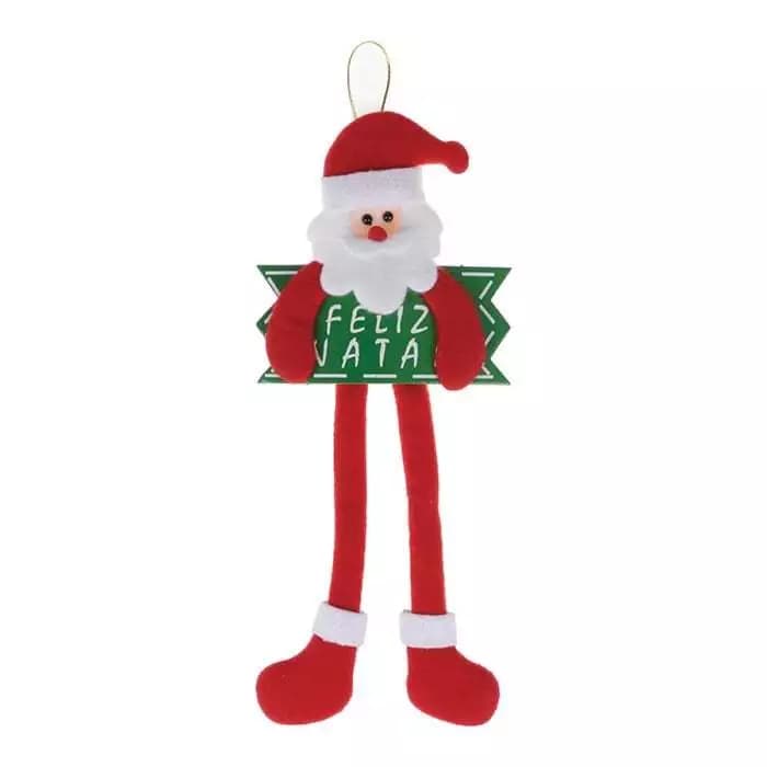 Enfeite de Placa de Natal 10Cm Decoração Natalina em Poliéster e Poliestireno Enfeite Porta