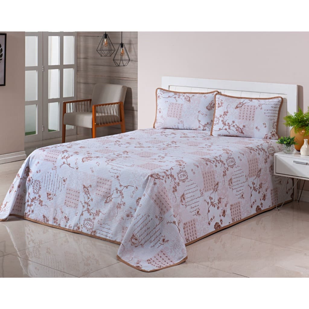 Kit 2 Peças Colcha Cobre Leito Solteiro Piquet Premium 2,50m x 1,70m - Lindas Estampas