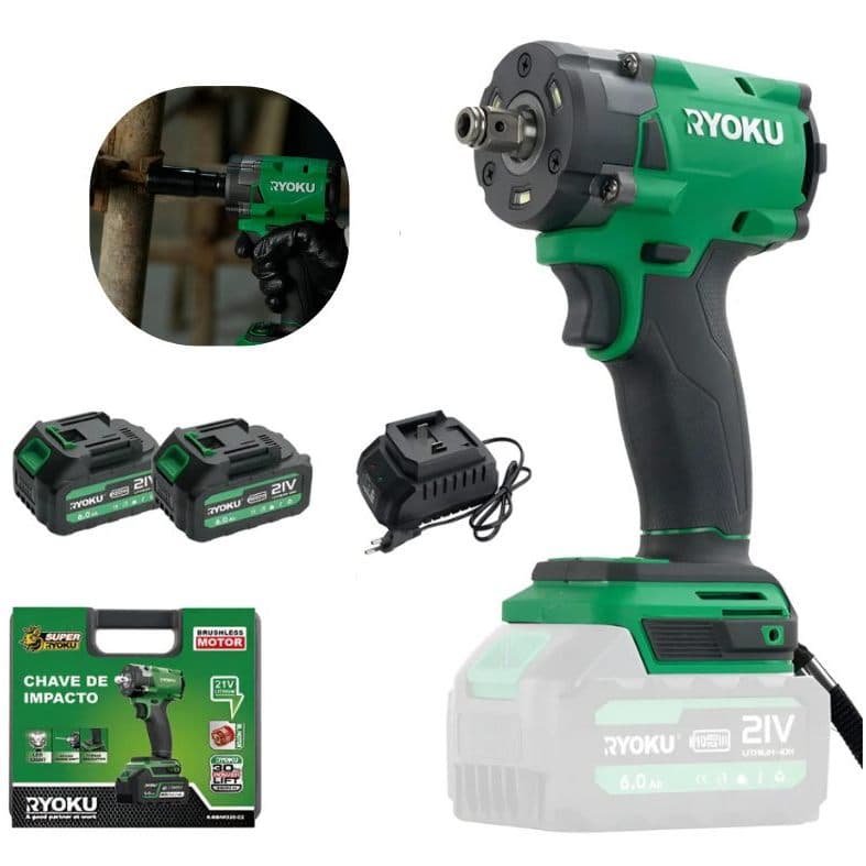 Chave de Impacto a bateria Brushless 1/2 pol 430nm 2 baterias 21v