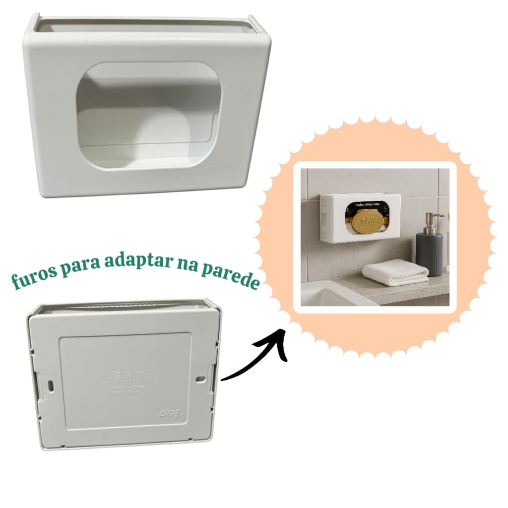 Porta Lenço Umedecido Bebe Parede Dispenser com Suporte Ajustável para Banheiro ou Quarto