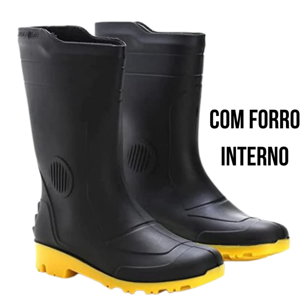 Bota Borracha Galocha Cano Médio Grendene Pega Forte Impermeável Com Forro Chuva Limpeza Moto Faxina