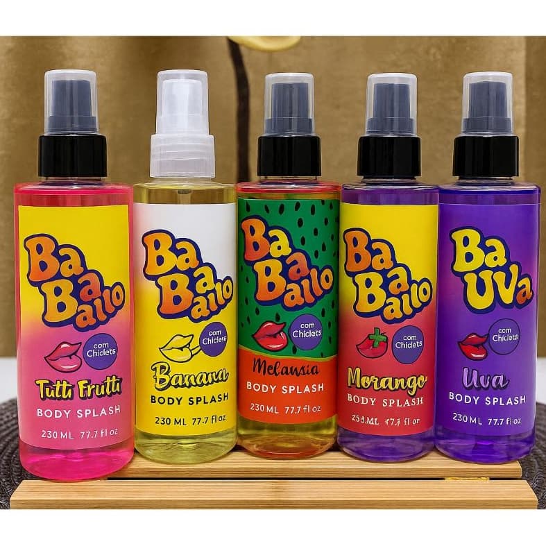 KIT com 3 unidades BODY SPLASH corporal com cheiro de CHICLETE 230ml