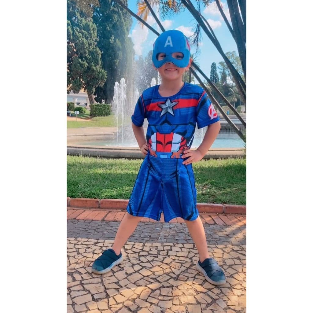 Fantasia Infantil Super Hérois Com Mascara de Espuma Homem Aranha Capitão América Batman Marvel e DC