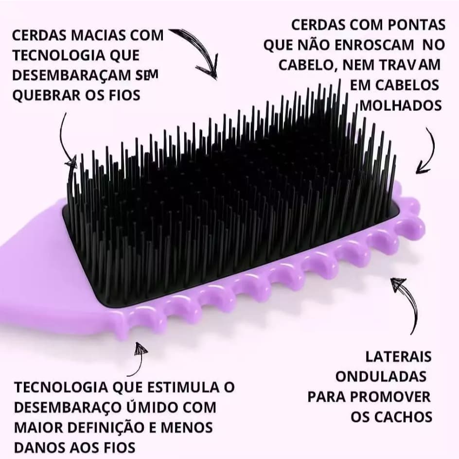 Escova para Modelar Cachos e Ondas | Definição Imediata com Cerdas Naturais