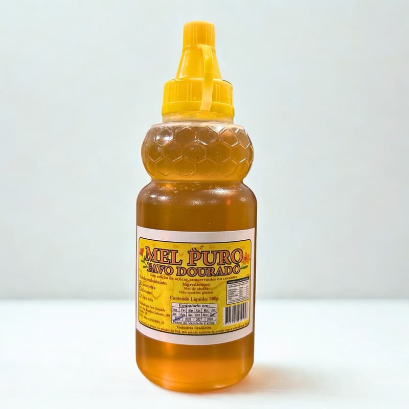 🍯 Mel Laranjeira Puro – Favo Dourado | Bisnaga 500g 🍊✨
