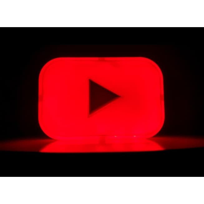 Placa Logo Youtube Display Luminária Live Youtube Streamer MOD2