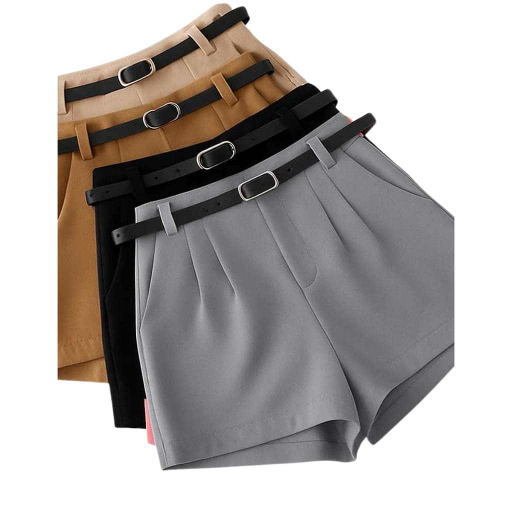 SHORT ALFAIATARIA FEMININO COM BOLSOS CINTURA ALTA