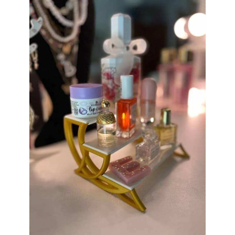 Mini Expositor Organizador Multiuso para Joias, Brincos, Anéis, Maquiagem e Perfumes | 3 Níveis | Ideal Loja e Vitrine