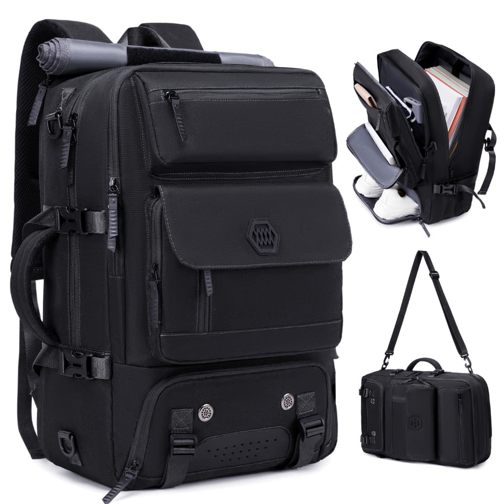 Mochila de viagem, bolsa para laptop, bolsa de viagem multifuncional de grande capacidade, impermeável / ombro / calçado