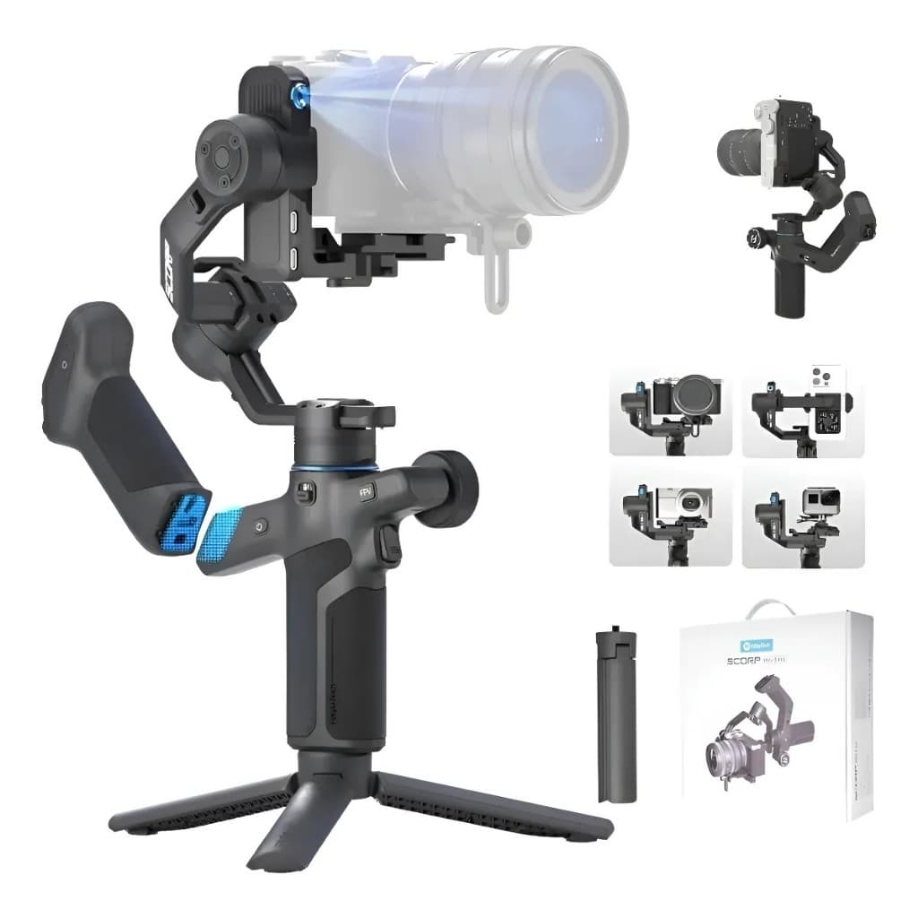FeiyuTech Estabilizador Gimbal SCORP Mini 3 Pro com Rastreamento IA 4.0 Alça Remota Destacável Para Câmera Celular